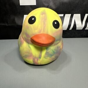 Sunny Days Jumbo Squeezy Duck – Tie-Dye Yellow Squishy Stress Relief Toy – New